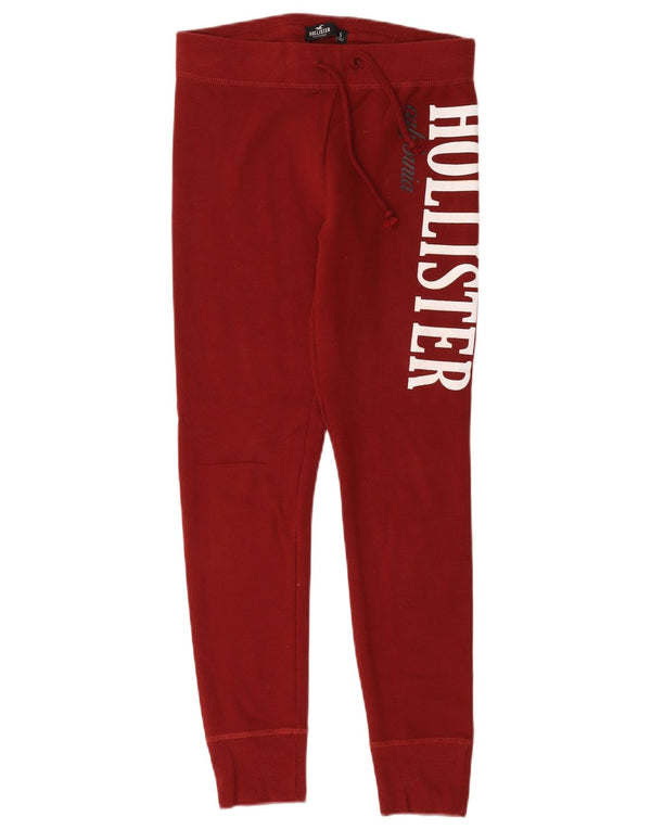 Hollister Womens Graphic Tracksuit Trousers Joggers UK 10 Small Red Cotton