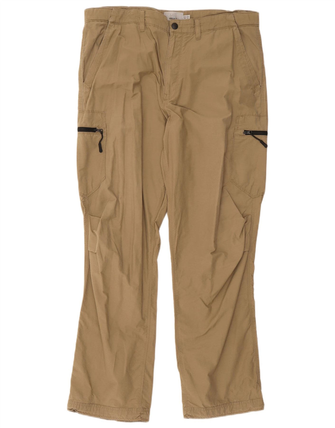 Pantaloni cargo pentru bărbați Marks & Spencer, cu ajustare normală, L36 L31, bumbac bej