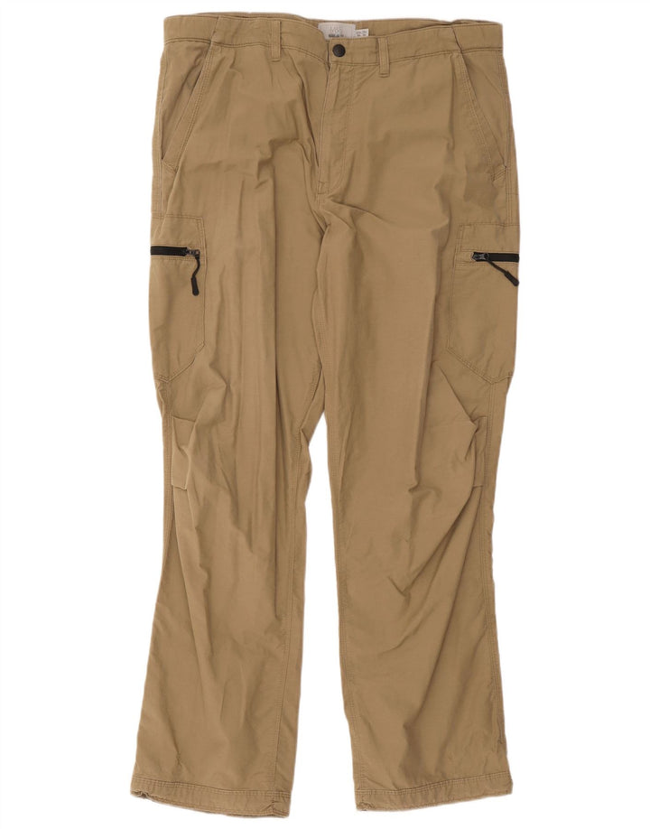 Pantaloni cargo pentru bărbați Marks & Spencer, cu ajustare normală, L36 L31, bumbac bej