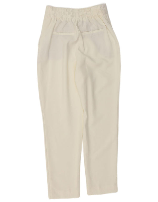 Pantaloni casual conici pentru femei cu talie înaltă Zara XS L24 L27 Poliester alb