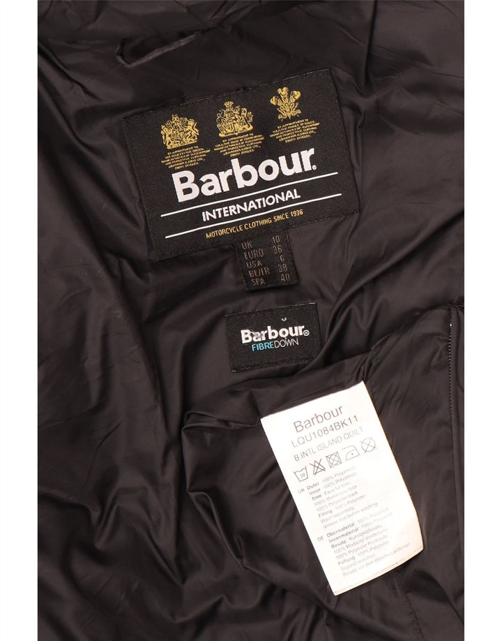 Jachetă căptușită cu glugă Barbour pentru femei UK 10 Poliamidă neagră mică