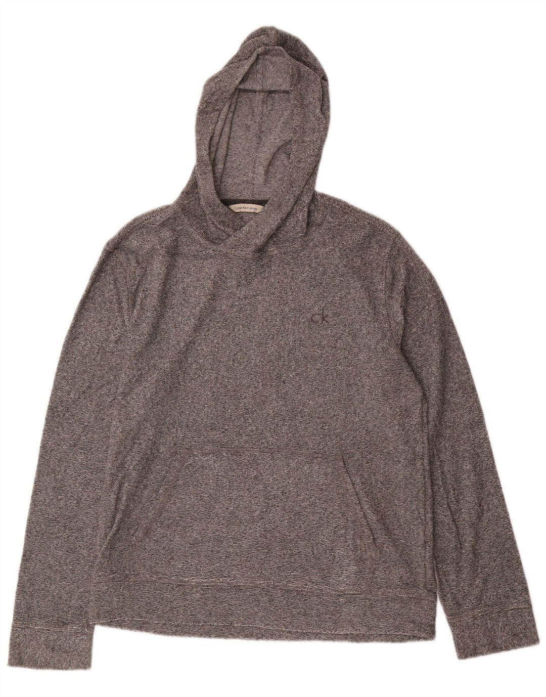 CALVIN KLEIN JEANS Pulover cu glugă pentru femei UK 14, bumbac cu pete gri mediu