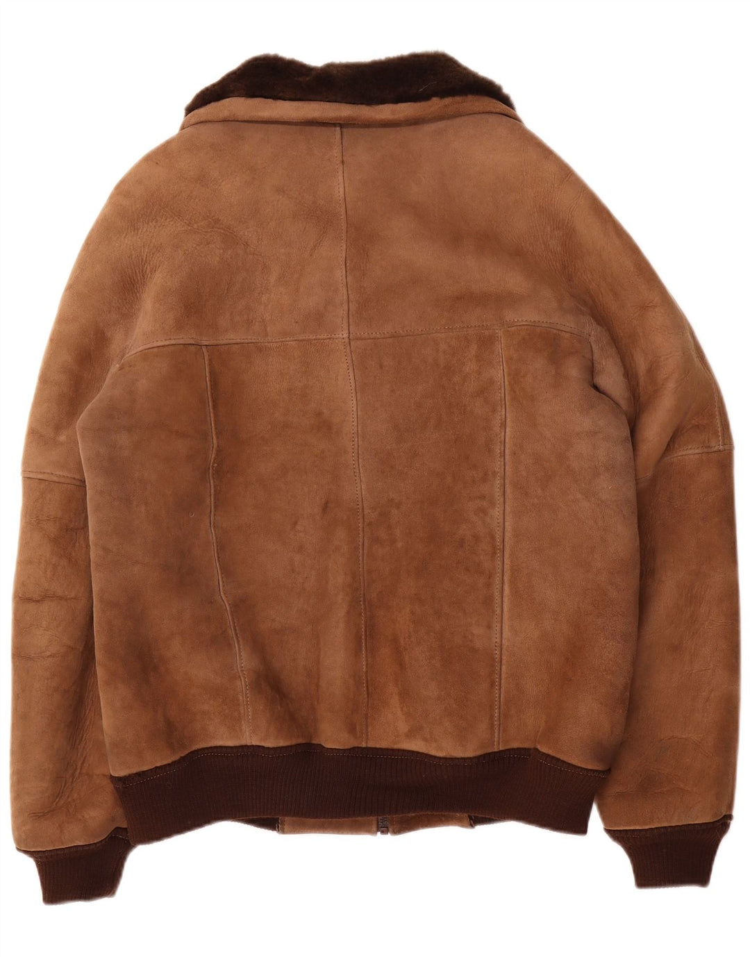 Jachetă vintage bărbați din shearling IT 52 XL maro colorblock