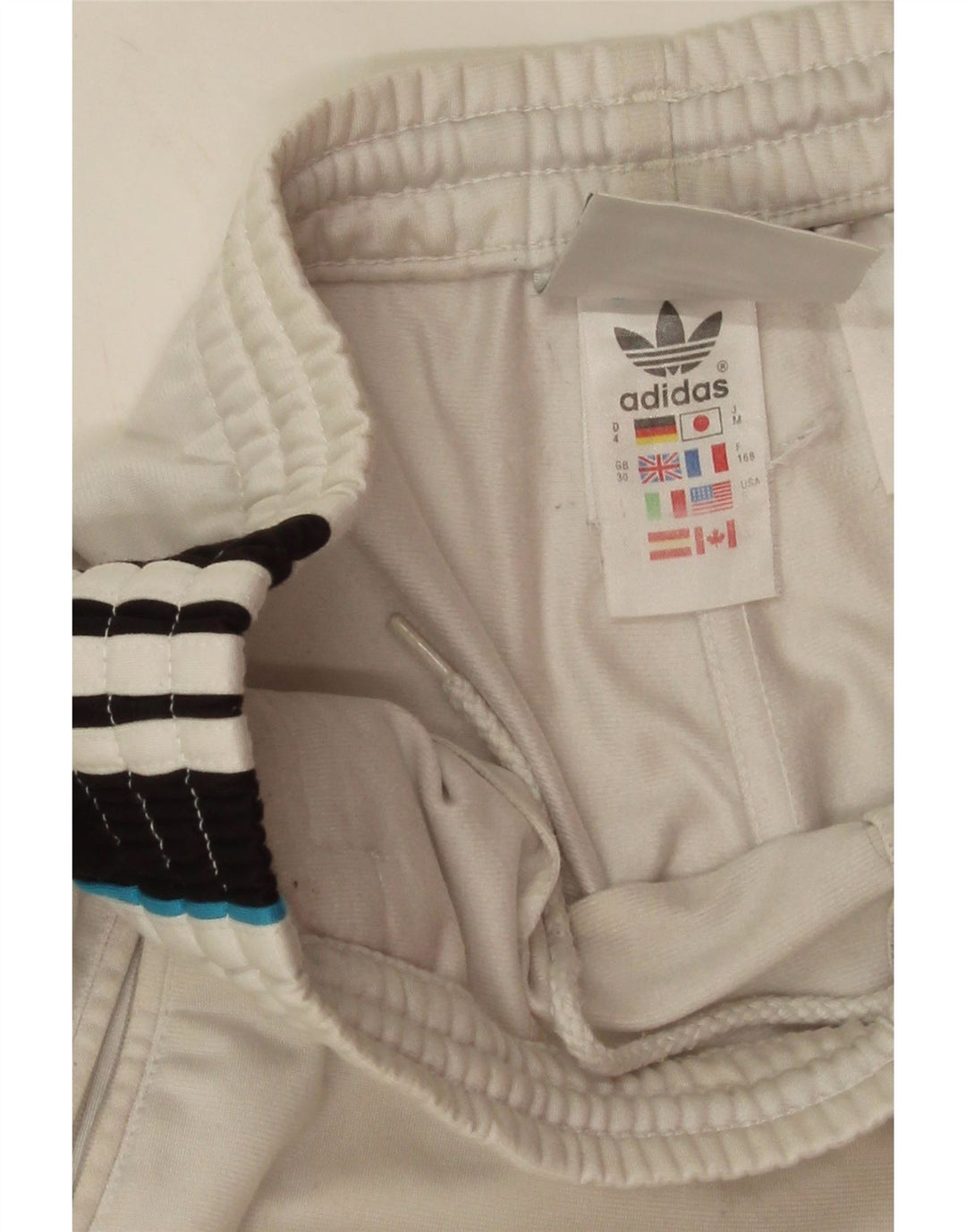 Pantaloni de trening grafic pentru bărbați Adidas, alb mediu, poliester color bloc