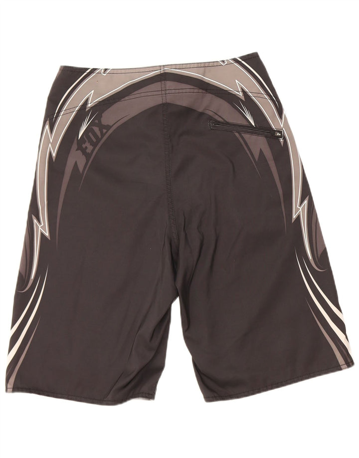 Pantaloni scurți de înot grafic pentru bărbați Fox, gri mediu, poliester color bloc