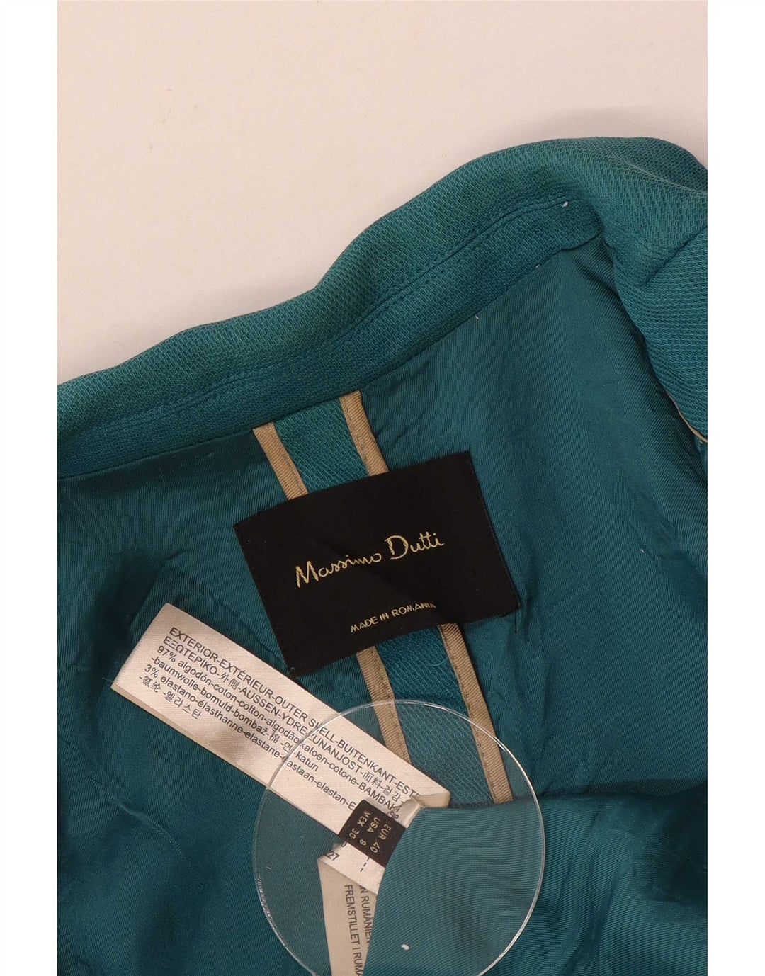 Jachetă Blazer Femei Massimo Dutti cu 1 nasture EU 40 Bumbac albastru mediu