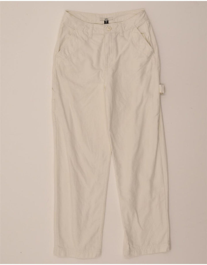 VANS Womens Straight Cargo Trousers W25 L28 White Cotton Vintage Vans and Second-Hand Vans from Messina Hembry 