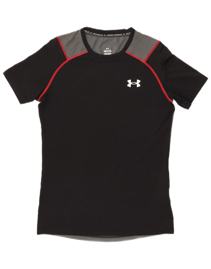 Tricou Under Armour pentru bărbați Top mic, negru, poliester color bloc