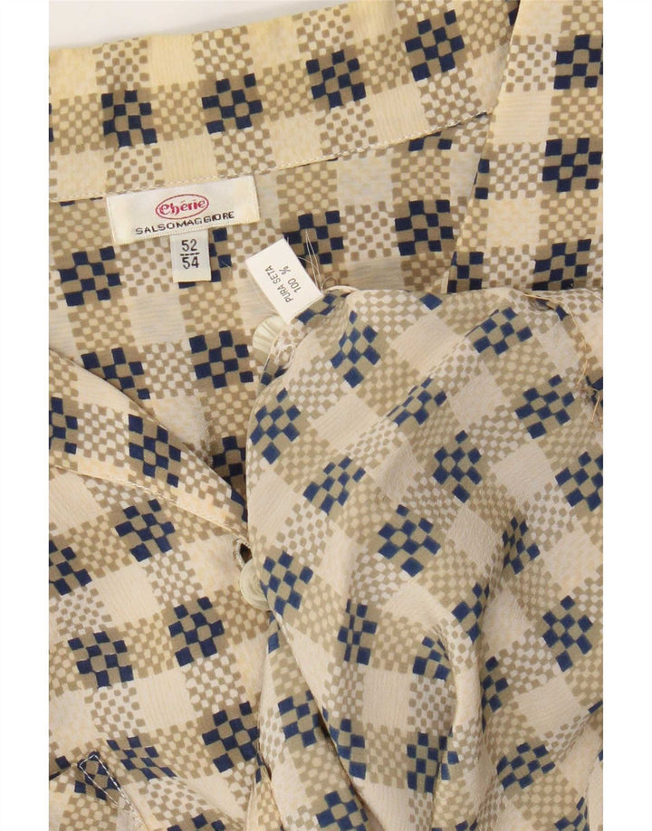 Cherie Cămașă Femei IT 52/54 2XL Bej Matase Check