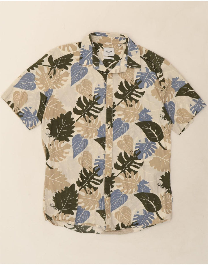ONLY & SONS Mens Slim Short Sleeve Shirt XL Beige Vintage Only & Sons and Second-Hand Only & Sons from Messina Hembry 