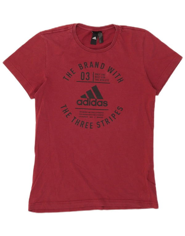 Tricou grafic pentru bărbați Adidas Top mic din bumbac burgundă