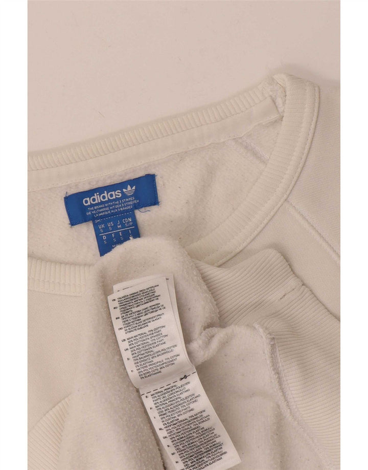 Hanorac grafic pentru bărbați Adidas Jumper mic, alb, bumbac