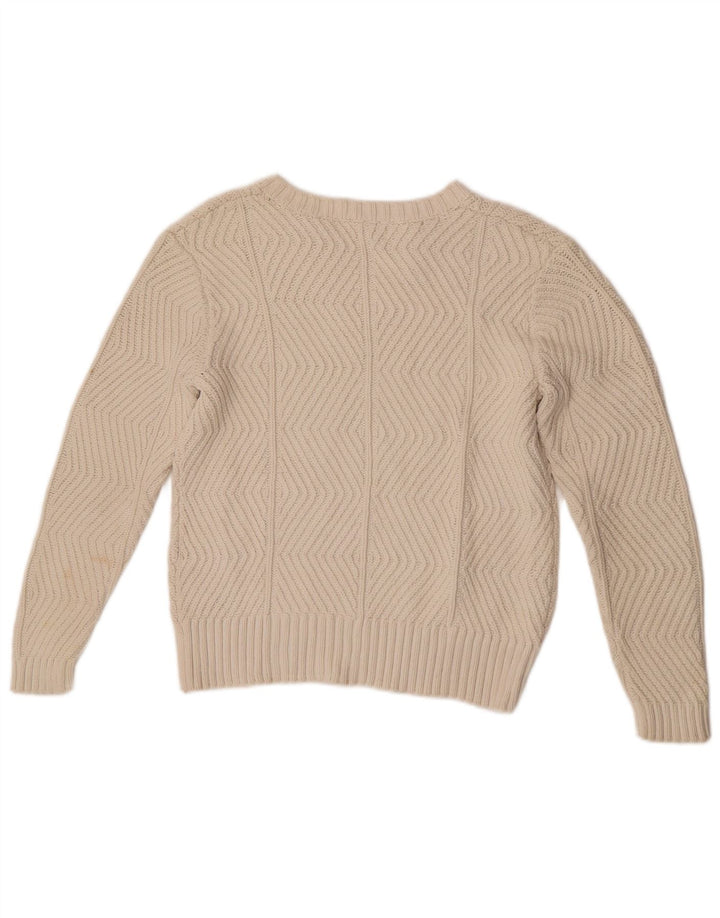 Pulover cu decolteu în V pentru femei Marks & Spencer UK 10 Small Off White