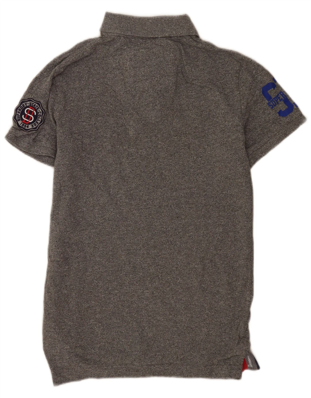 Tricou polo grafic pentru bărbați Superdry, bumbac gri mediu