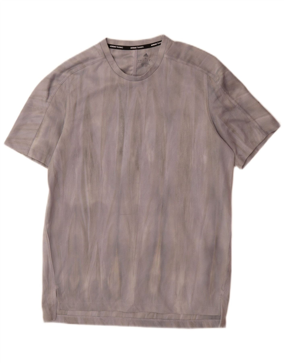 Tricou cu grafică Adidas Aeroready pentru bărbați Top mic, gri, poliester Tie Dye