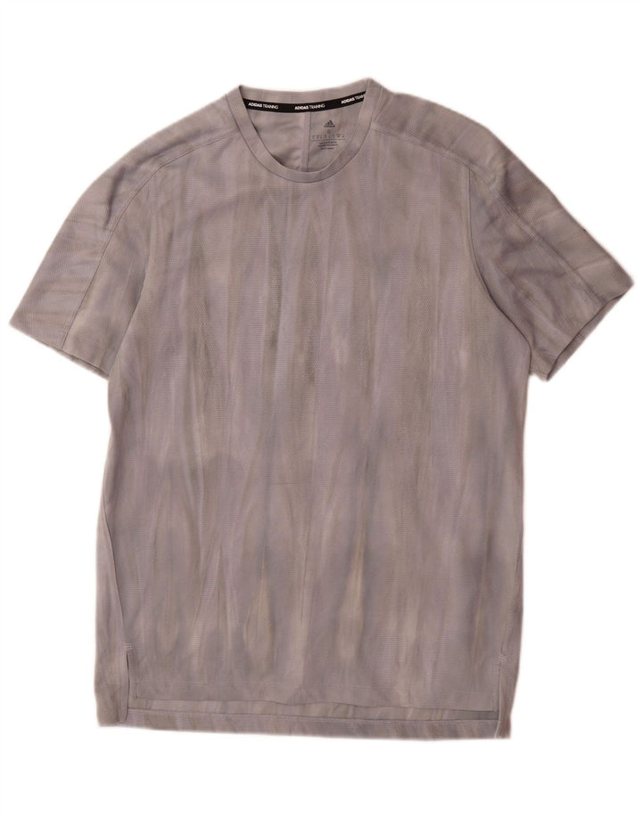 Tricou cu grafică Adidas Aeroready pentru bărbați Top mic, gri, poliester Tie Dye