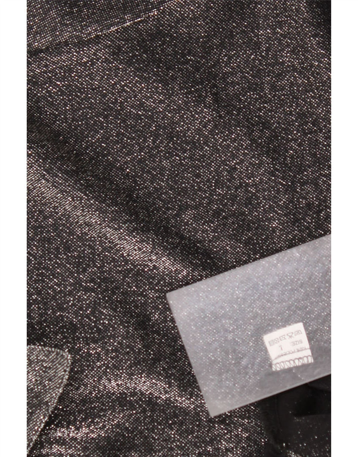 Bluză cămașă supradimensionată pentru femei VINTAGE UK 16 Poliester mare negru cu pete