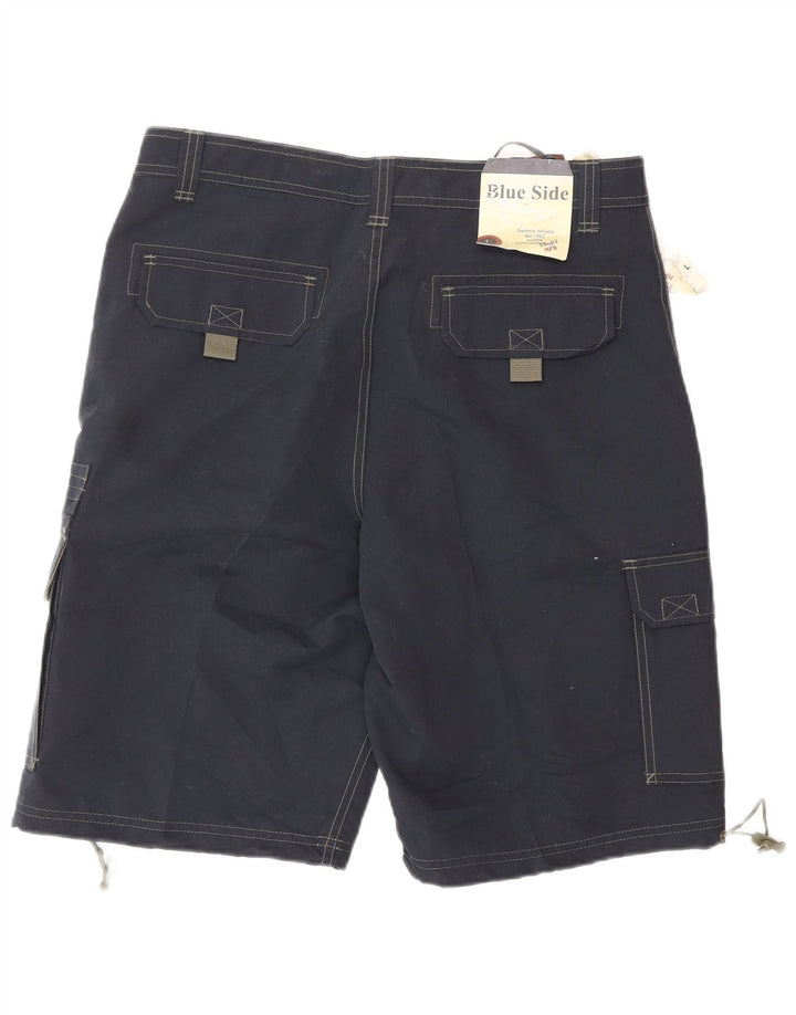 Pantaloni scurți cargo pentru bărbați Blue Side, mari W34, poliester bleumarin