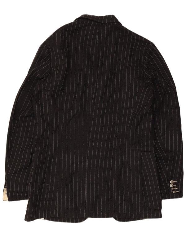 Sacou Paul Smith pentru bărbați, cu 2 nasturi, UK 40, lână mare, neagră, cu dungi