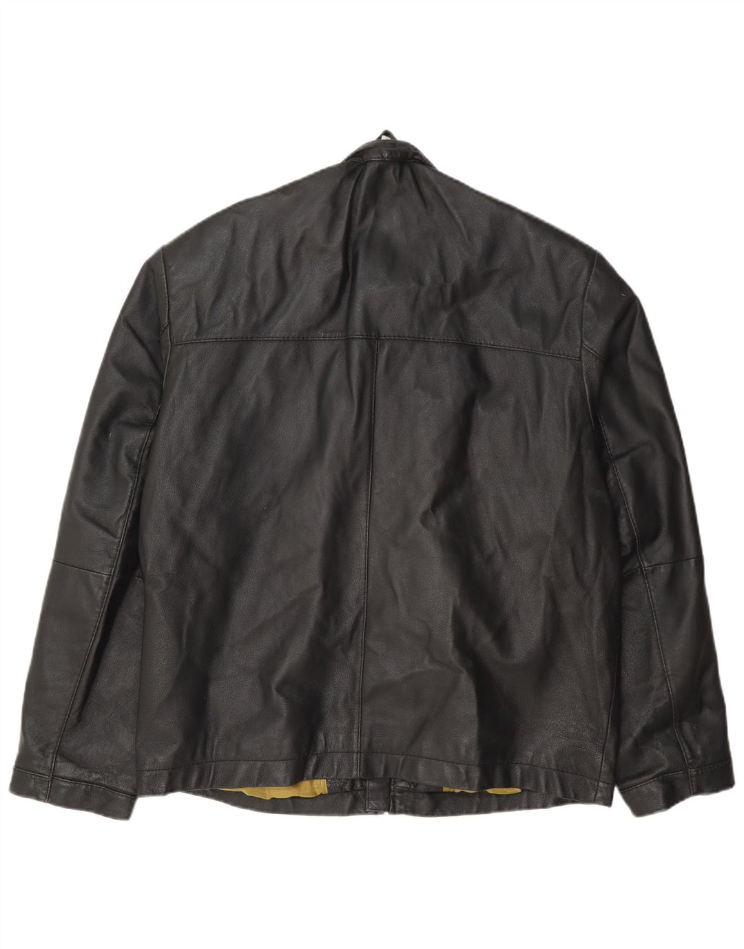 Pierre Cardin Mens Bomber Leather Jacket UK 40 Large Black