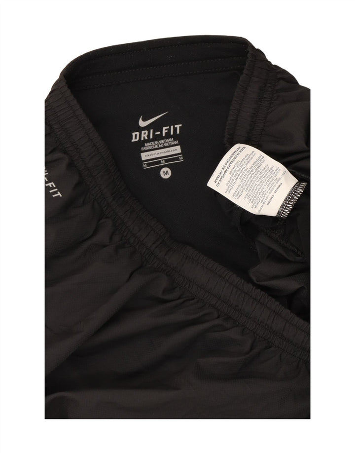 Pantaloni scurți sport Nike Dri Fit pentru bărbați, poliester cu dungi medii, negre