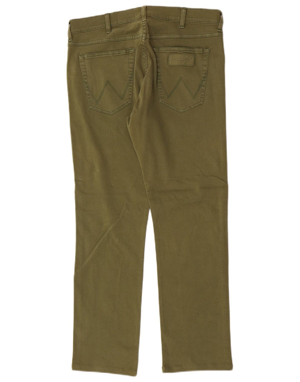 Pantaloni casual drepti pentru bărbați Wrangler Greensboro W32 L29 bumbac verde