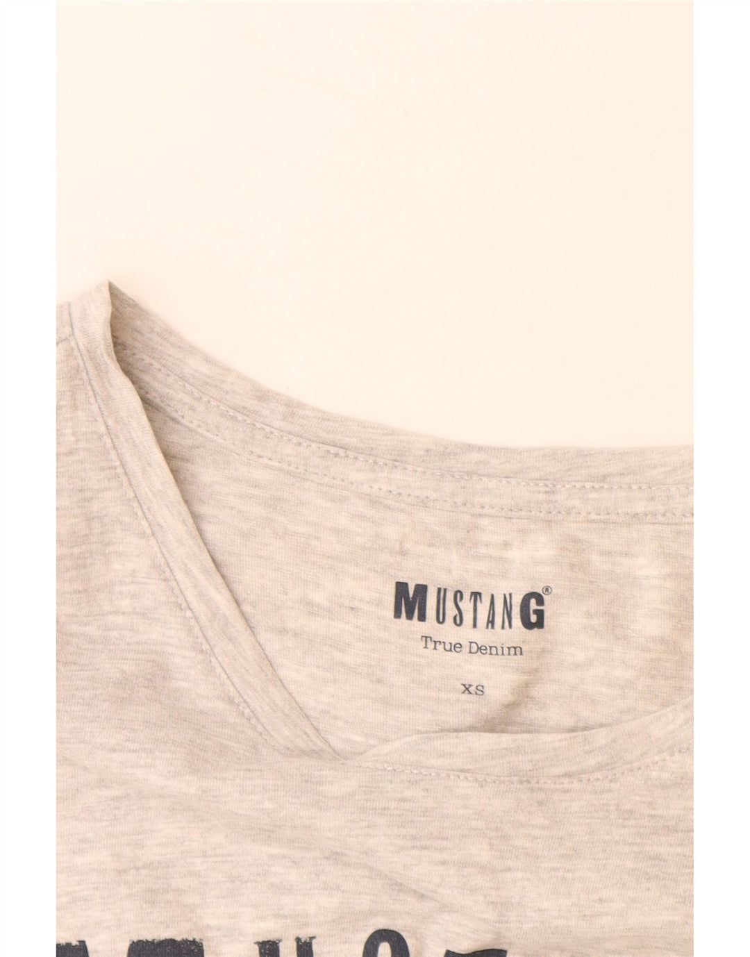 Tricou grafic pentru femei MUSTANG Top UK 6 XS Gri pete