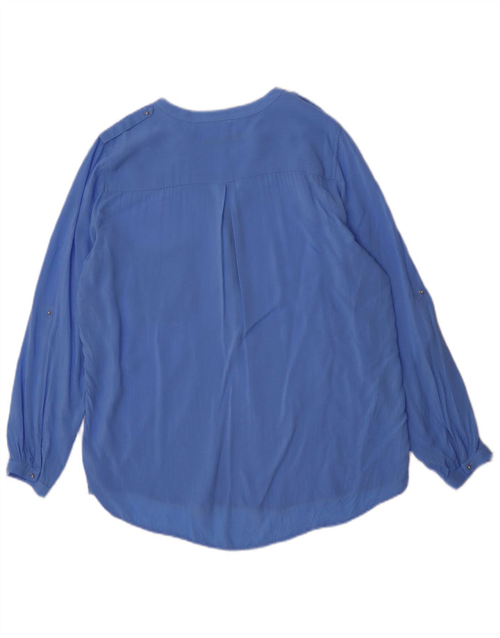 ZARA Womens Long Sleeve Blouse Top UK 16 Large Blue