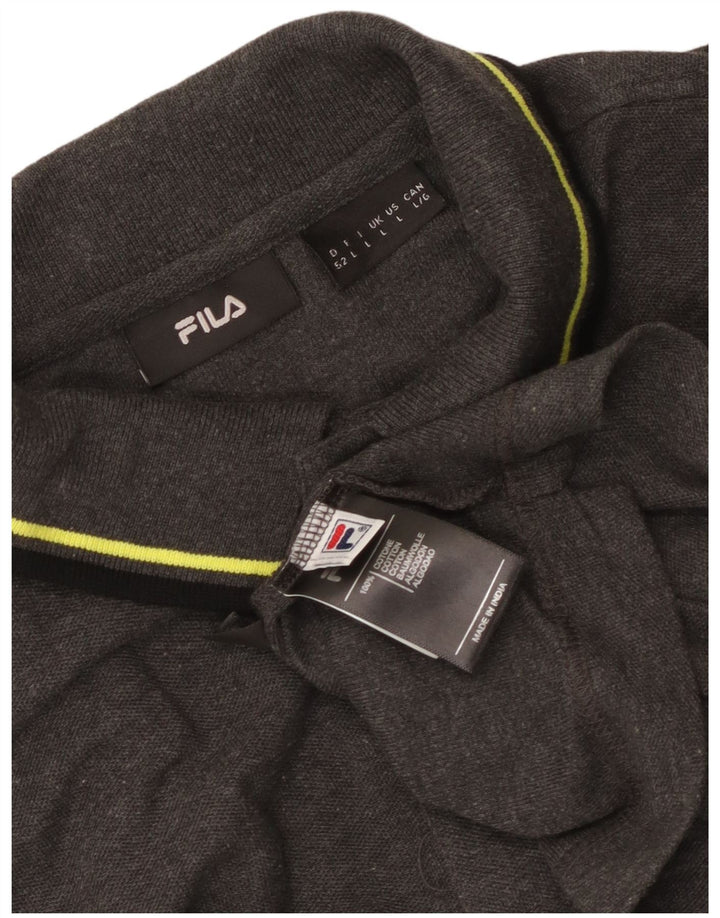 Tricou polo Fila pentru bărbați, mare, gri bumbac
