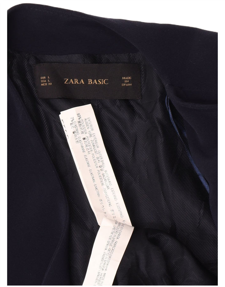Jachetă Blazer pentru femei Zara UK 14 mare, albastru bleumarin, poliester