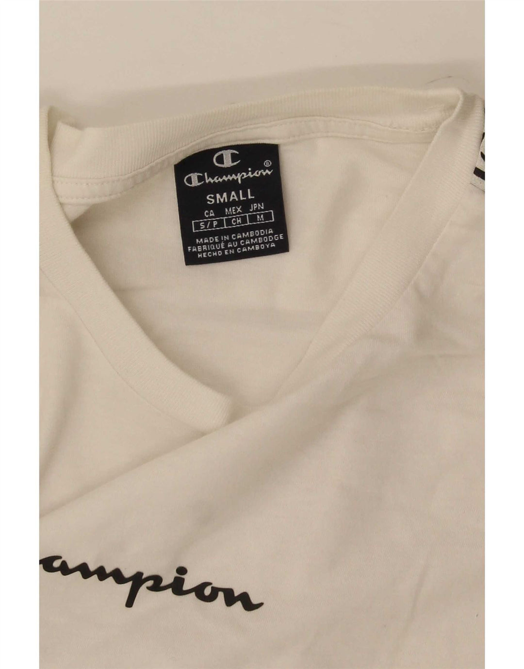 Tricou grafic pentru bărbați Champion Top mic, alb, bloc de culoare