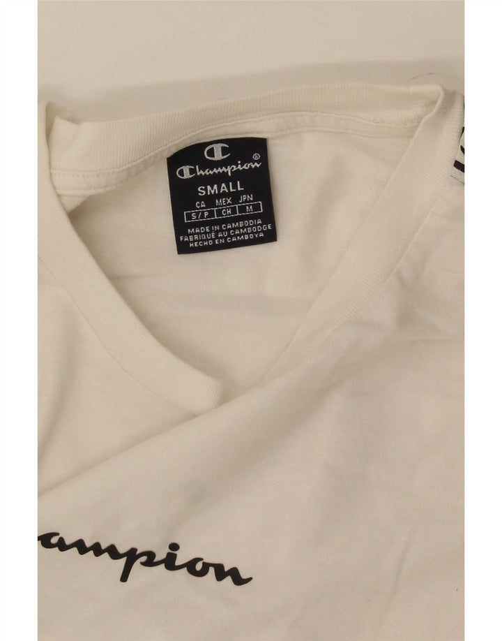 Tricou grafic pentru bărbați Champion Top mic, alb, bloc de culoare