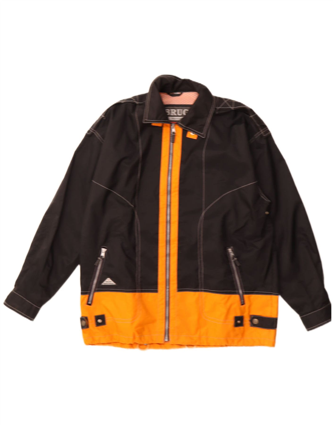 Jachetă de ploaie Brugi pentru bărbați IT 54 2XL Negru Colorblock