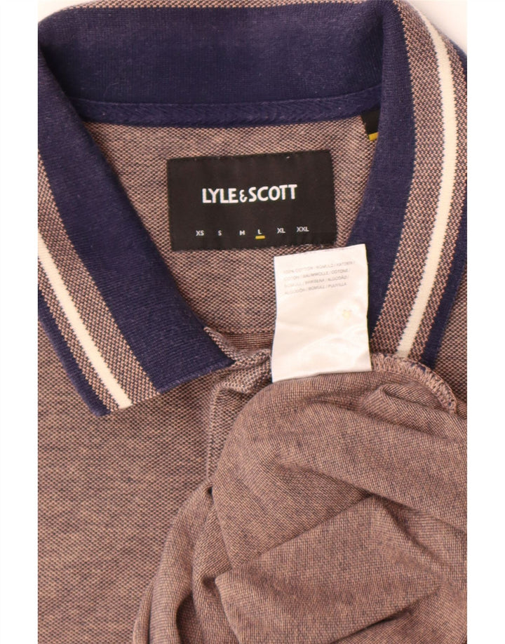 Tricou polo pentru bărbați Lyle & Scott, bumbac maro mare