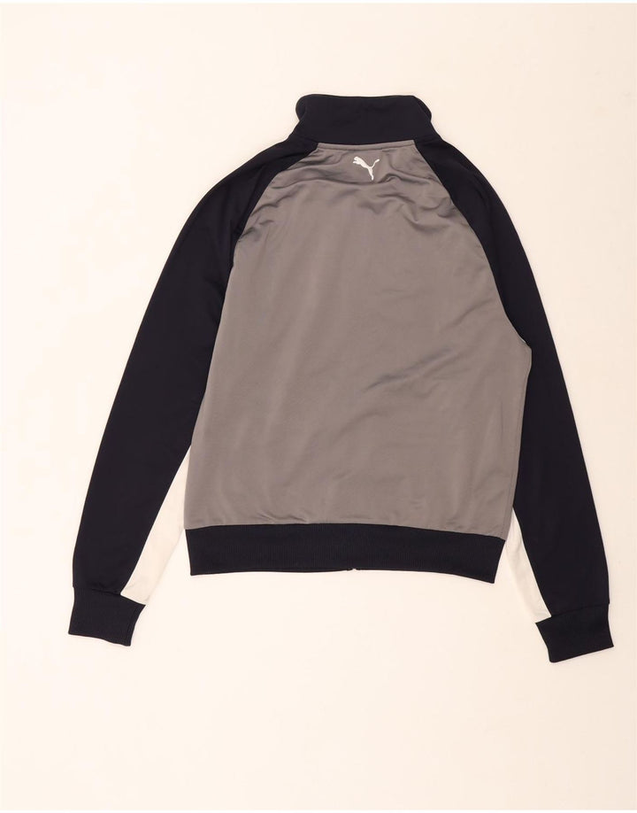 PUMA Mens Tracksuit Top Jacket Medium Grey Colourblock Polyester