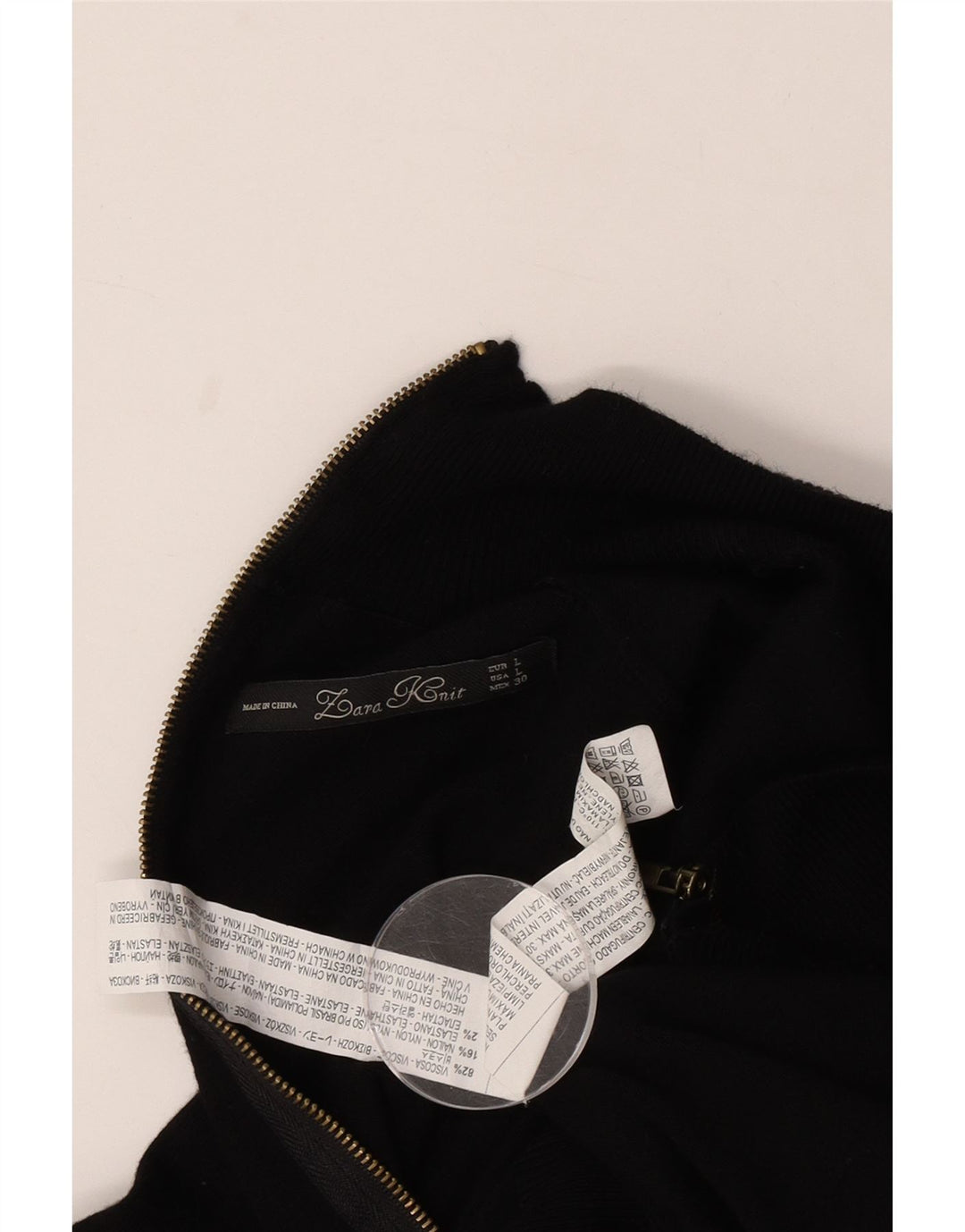 Pulover cardigan pentru femei Zara UK 14 mare, negru, viscoză