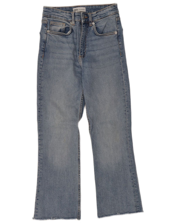 Blugi tăiați pentru femei cu talie înaltă Zara EU 36 XS W26 L24 Albastru