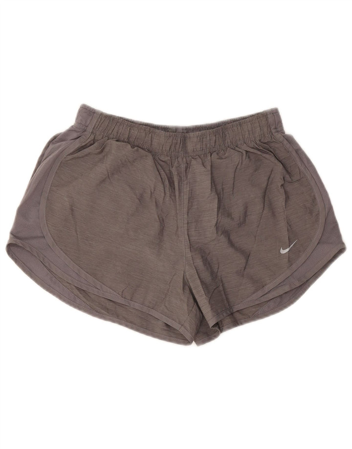 Pantaloni scurti sport NIKE Dri Fit pentru femei UK 14 Medium Gri Poliester