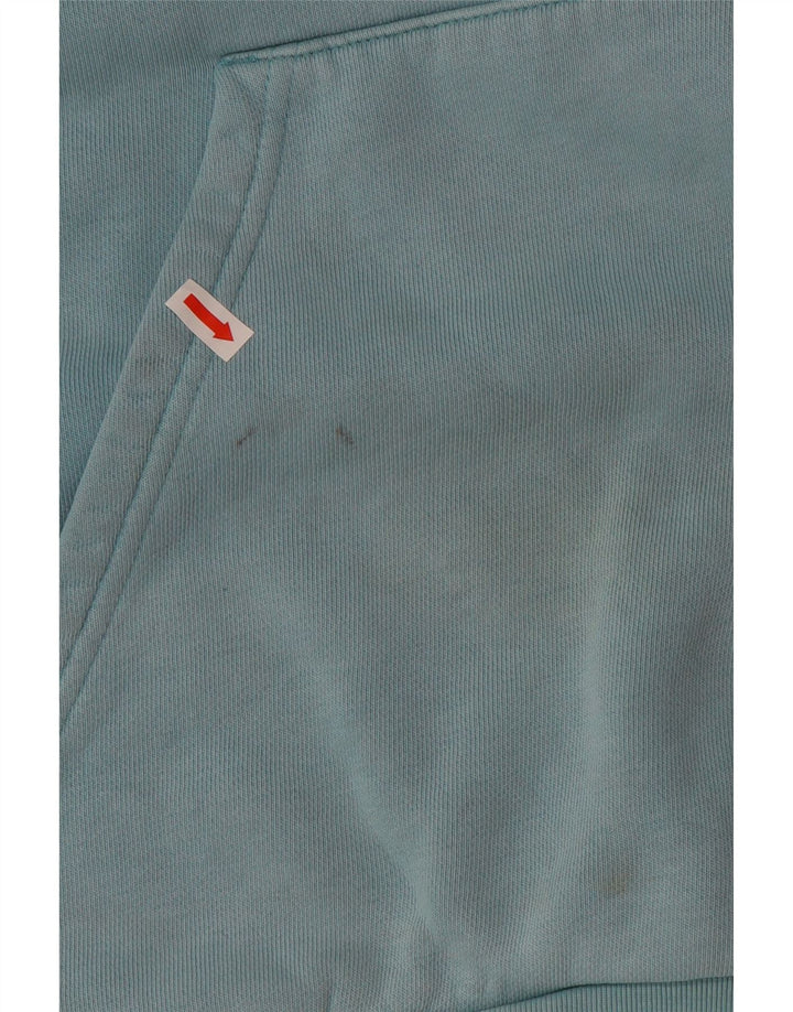 ADIDAS Mens Hoodie Jumper Large Blue Cotton