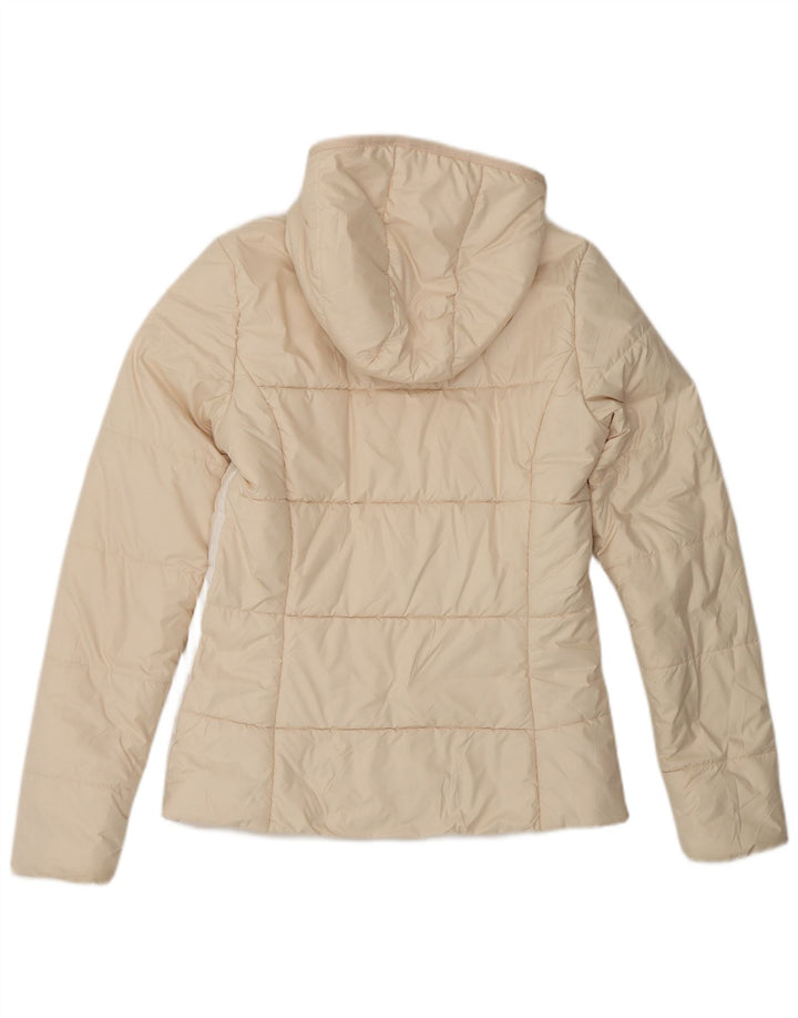 Jachetă căptușită cu glugă Adidas pentru femei UK 10 Mic, bej, poliester