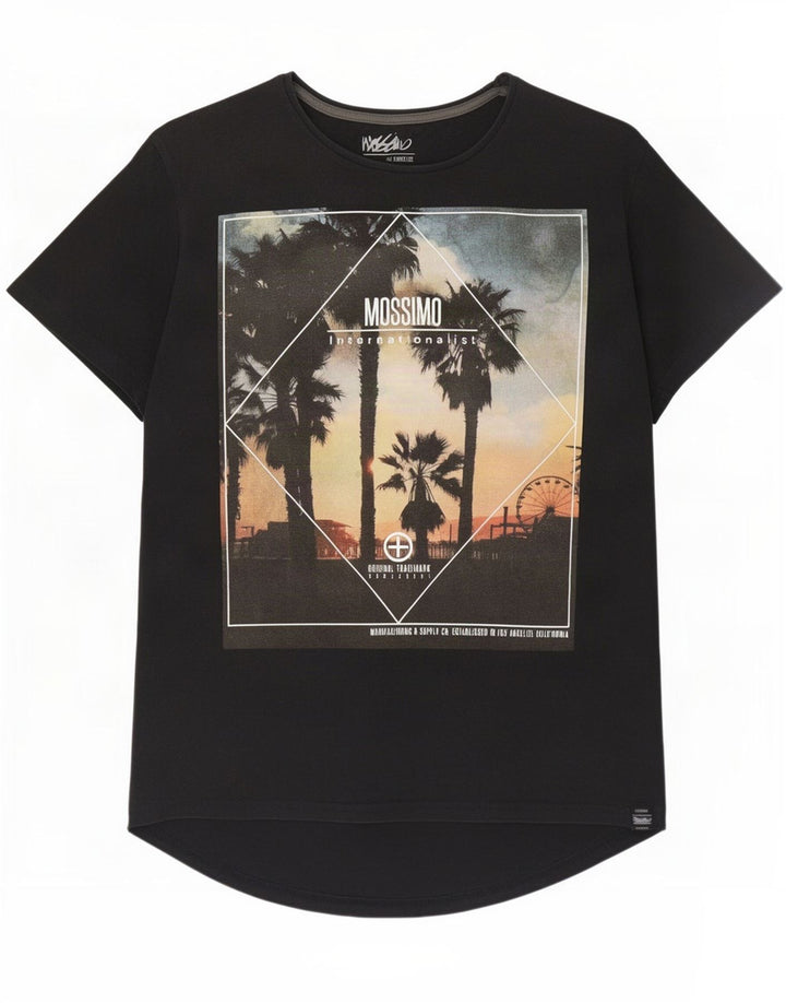 Tricou grafic Mossimo pentru bărbați Los Angeles Top, bumbac mediu negru