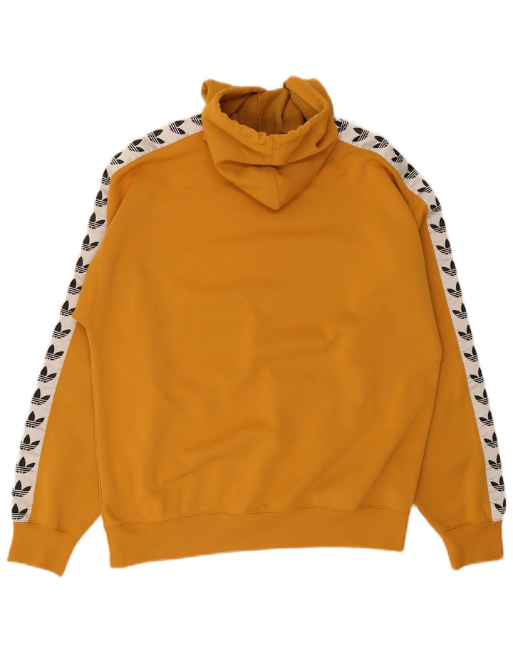 Pulover cu glugă grafic Adidas pentru bărbați, galben mediu, poliester bloc de culoare