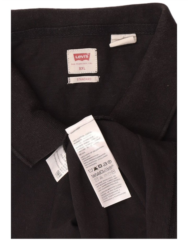 Tricou polo standard pentru bărbați Levi's 2XL, bumbac negru