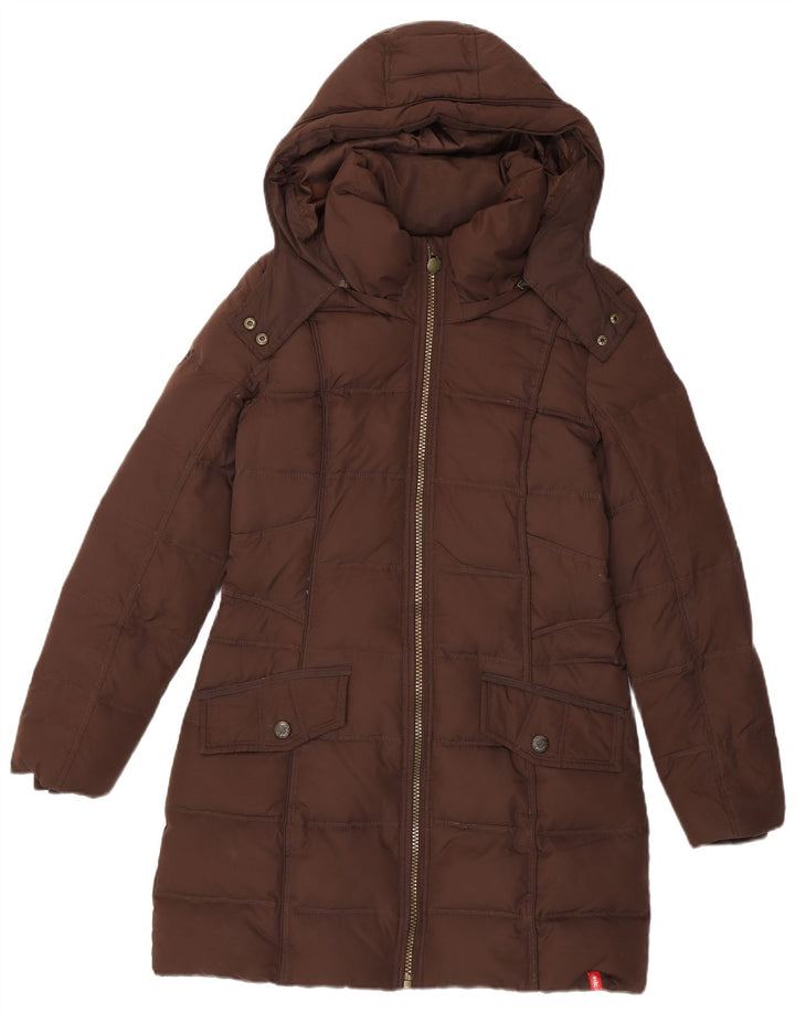 Palton căptușit cu glugă pentru femei EDC UK 14 Poliester maro mediu