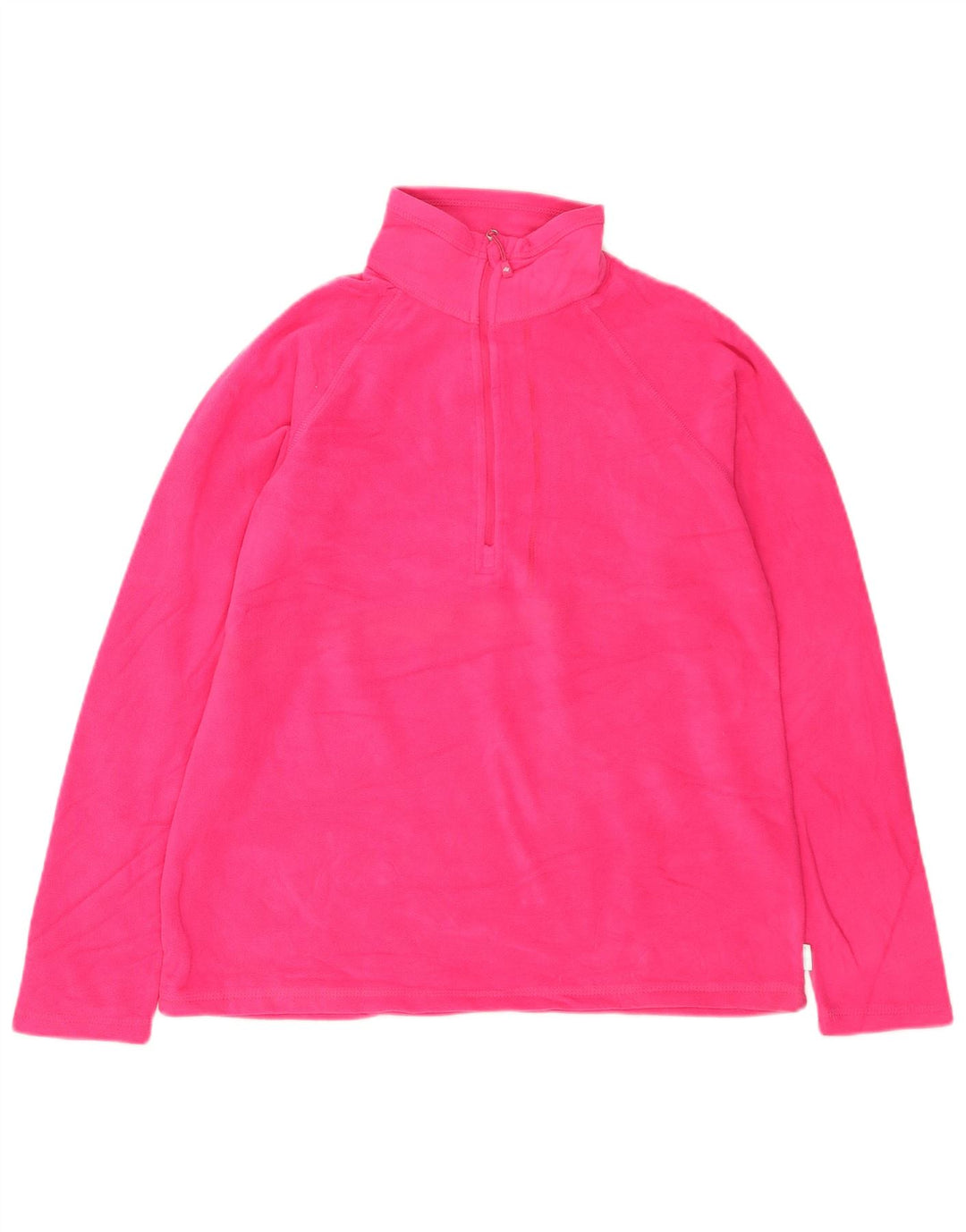 Pulover pentru femei Eddie Bauer, cu fermoar și gât, din lână, UK 14, poliester roz mediu