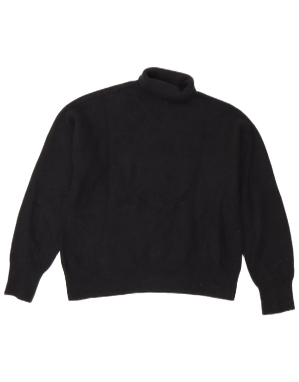 Pulover pentru fete vintage cu gât rulat 12-13 ani, negru