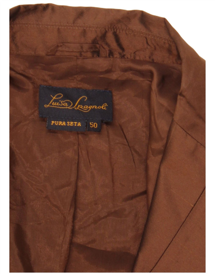 LUISA SPAGNOLI Jachetă pentru femei cu 1 nasture și mânecă 3/4 IT 50 Maro mare