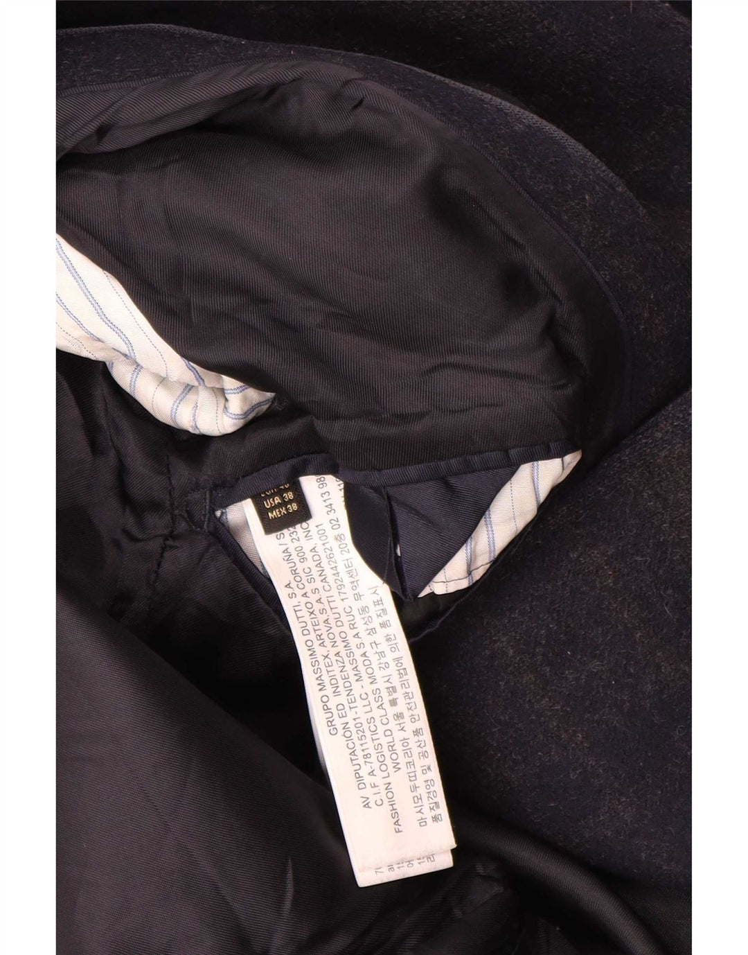Pardesiu Massimo Dutti Bărbați EU 48 Mediu Lână cu carouri bleumarin