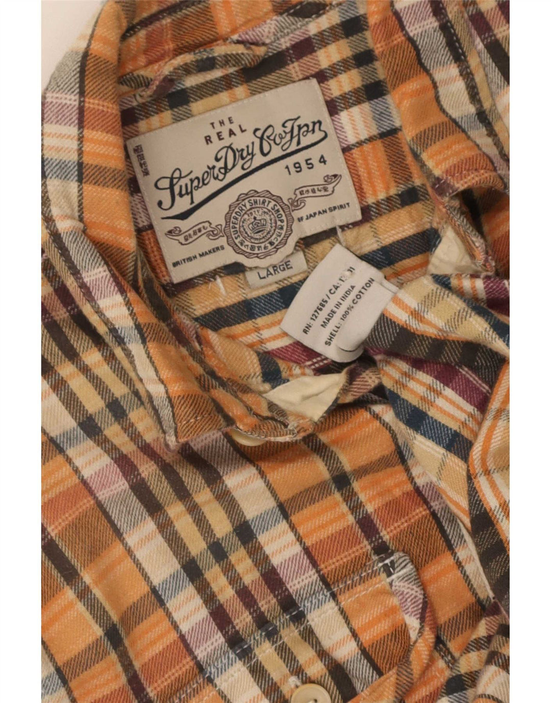 Cămașă de flanel pentru bărbați Superdry, bumbac cu carouri multicolore