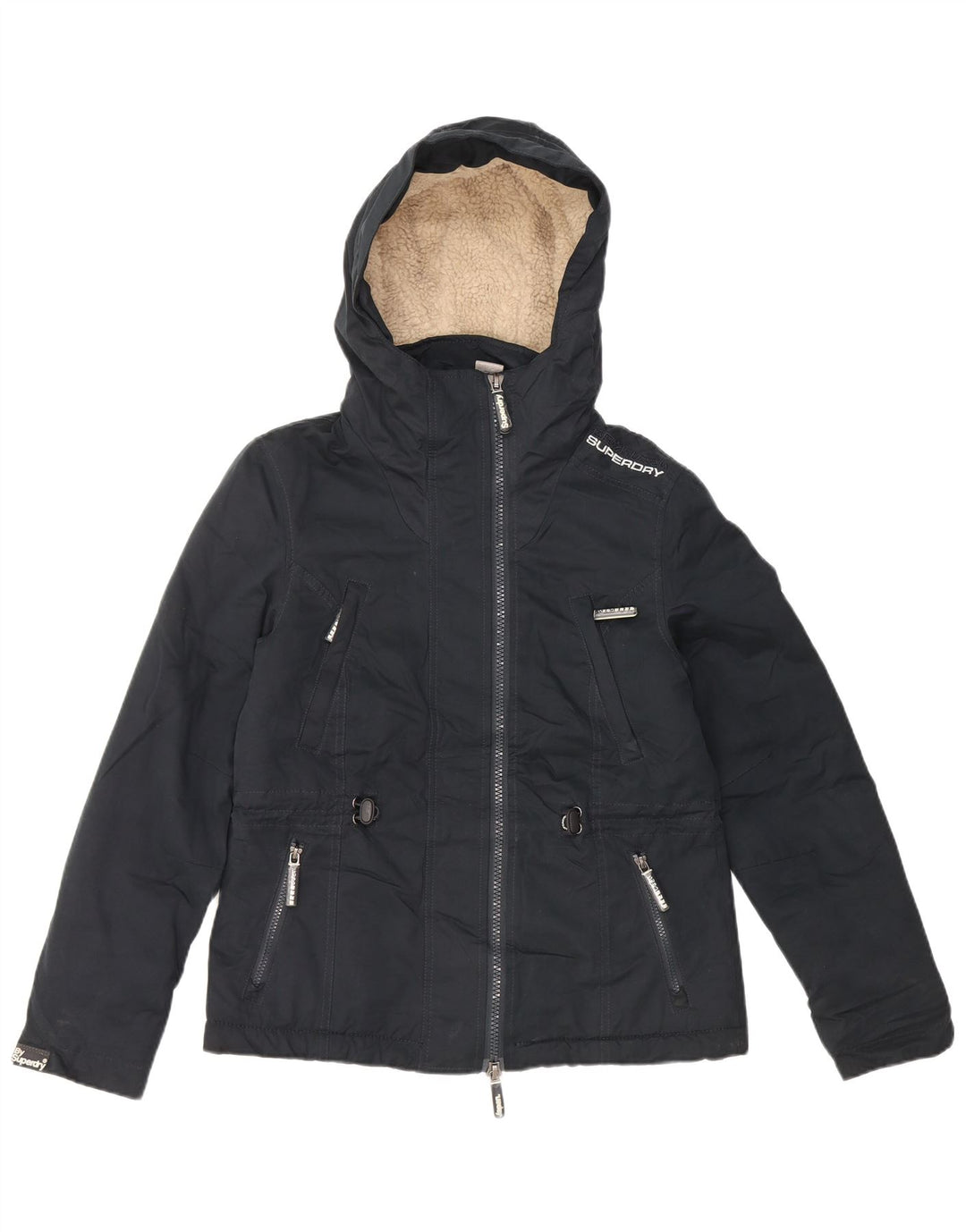 SUPERDRY Jachetă Windbreaker cu grafică pentru femei UK 14 Medium Bleumarin